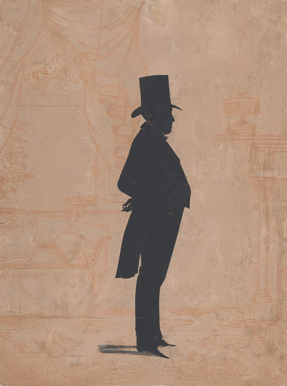 Silueta de un hombre desconocido con sombrero de copa y frac de William Henry Brown
