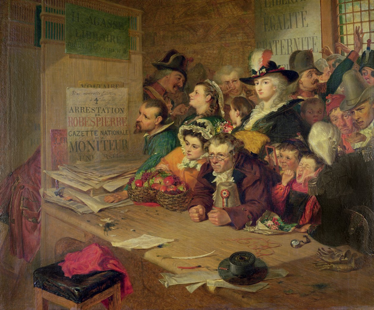 Esperando Noticias del Arresto de Robespierre (1758-94) en 1794, 1866 de William Henry Fisk