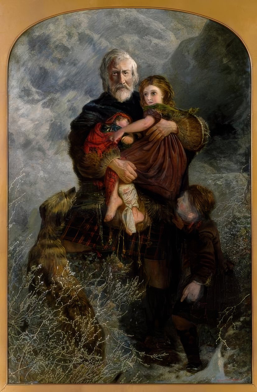 Masacre de Glencoe, refugiados / pintura de W. H. Fisk de William Henry Fisk