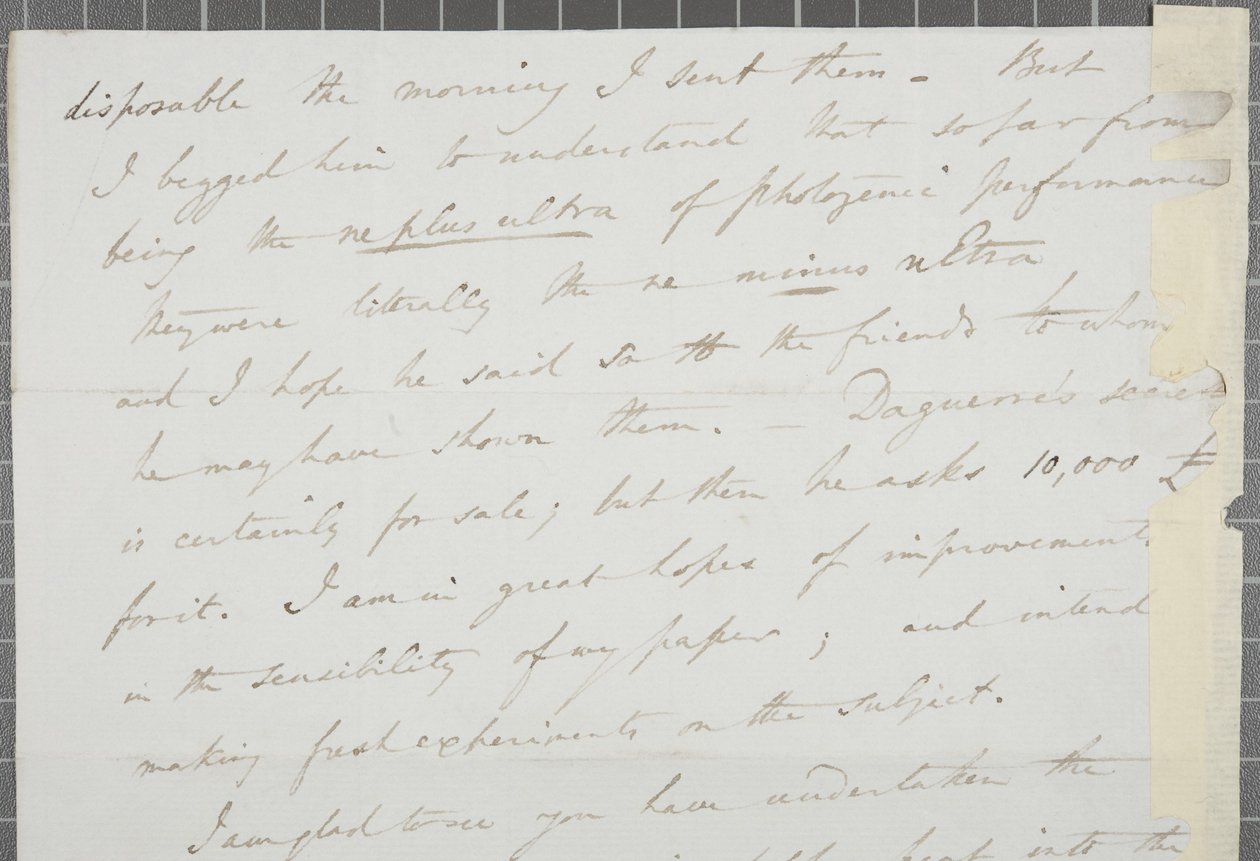 Carta firmada de William Henry Fox Talbot a James David Forbes, 1839 de William Henry Fox Talbot