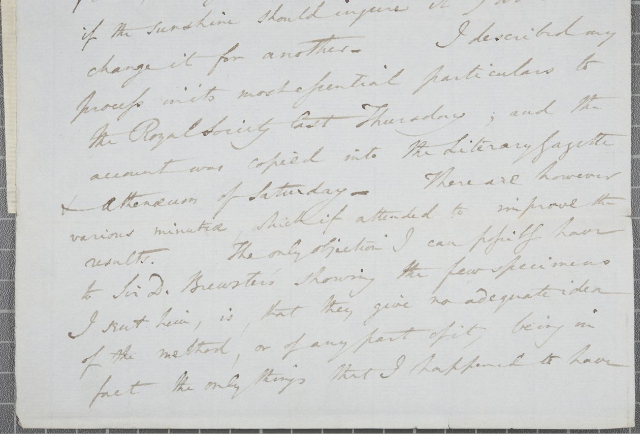 Carta firmada de William Henry Fox Talbot a James David Forbes, 1839 de William Henry Fox Talbot