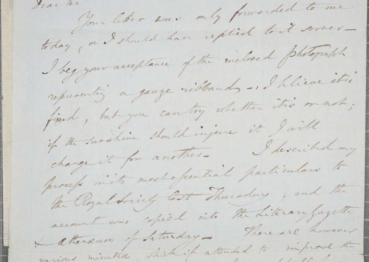 Carta firmada de William Henry Fox Talbot a James David Forbes, 1839 de William Henry Fox Talbot