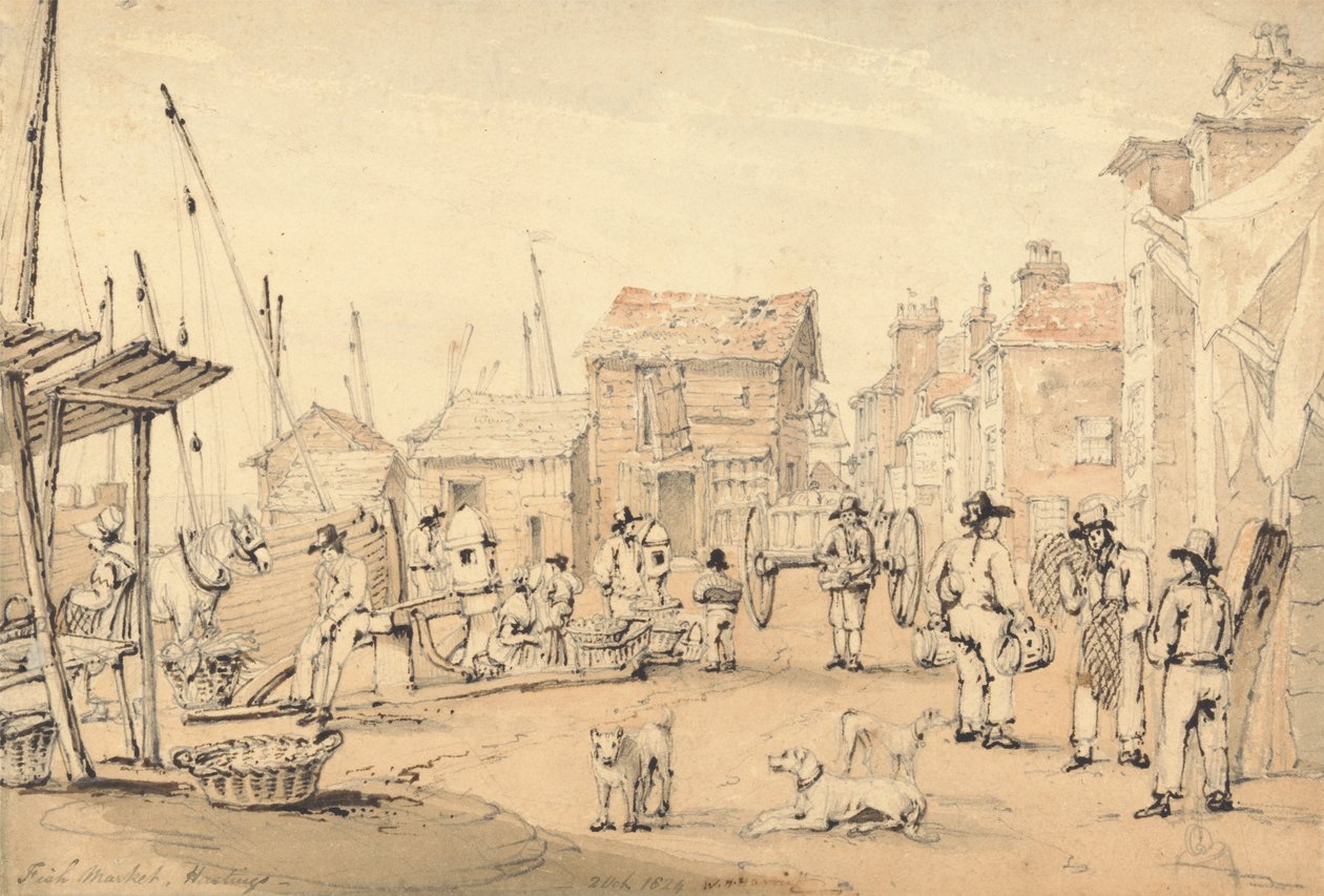 Mercado de pescado, Hastings de William Henry Harriott