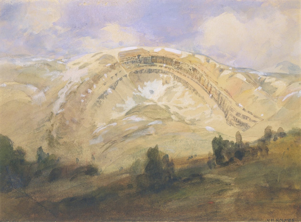 Estratos plegados, un gran arco geológico, Colorado de William Henry Holmes