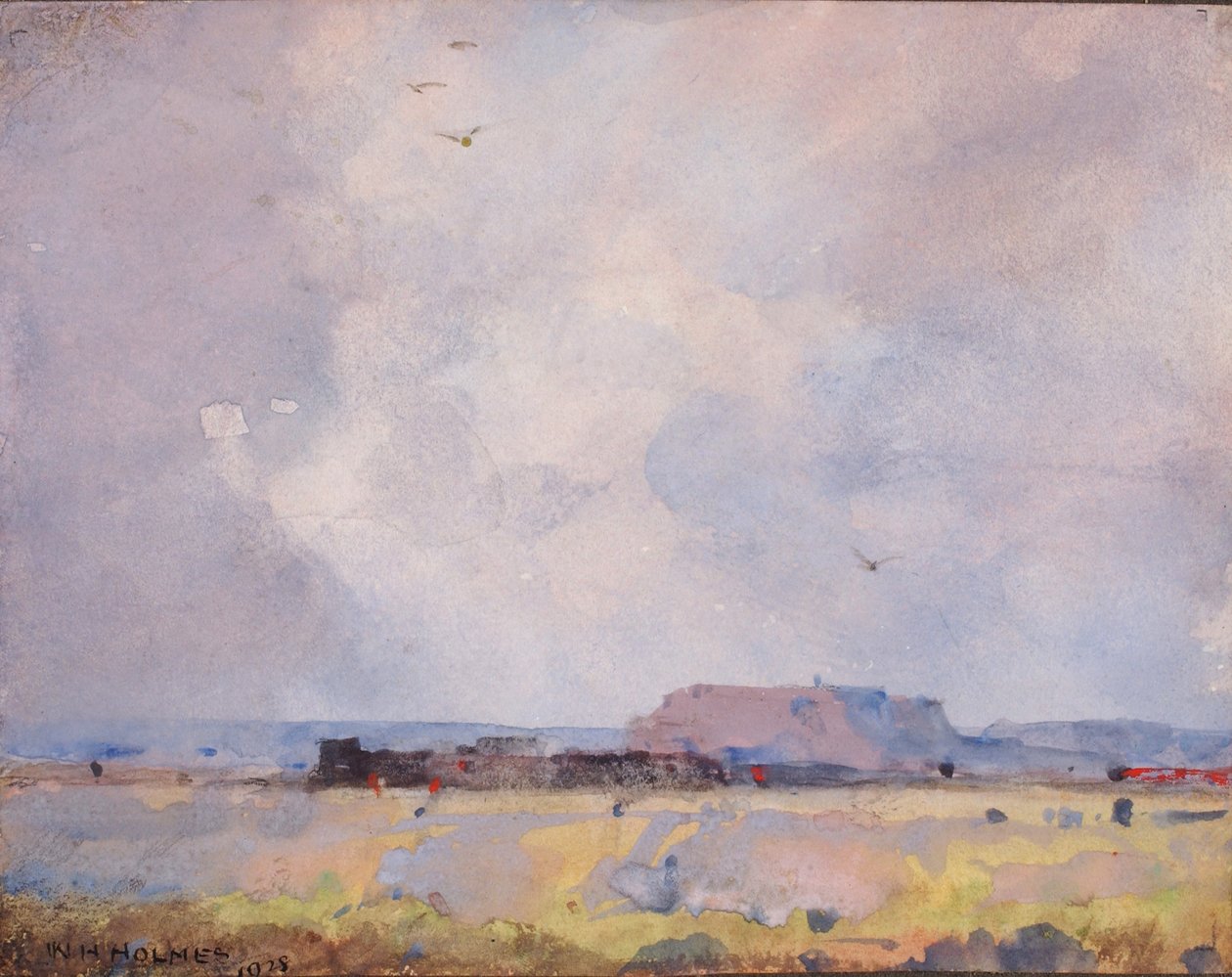 En el país de la meseta, con un pueblo habitado de William Henry Holmes