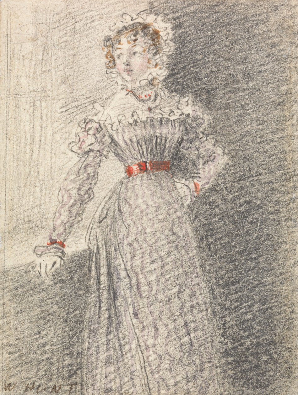 Muchacha con cinturón rojo de William Henry Hunt