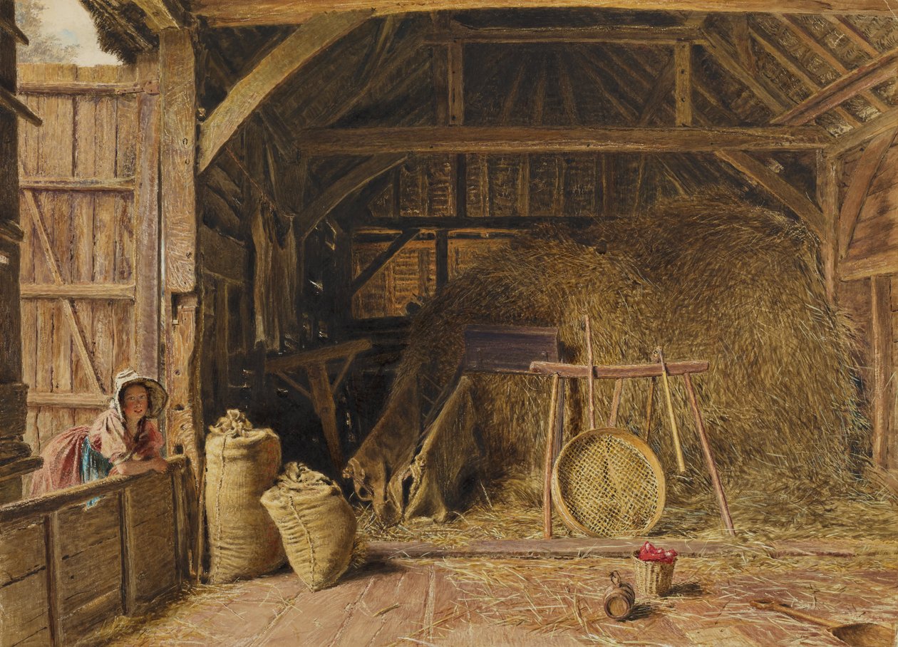 Interior de un granero de William Henry Hunt