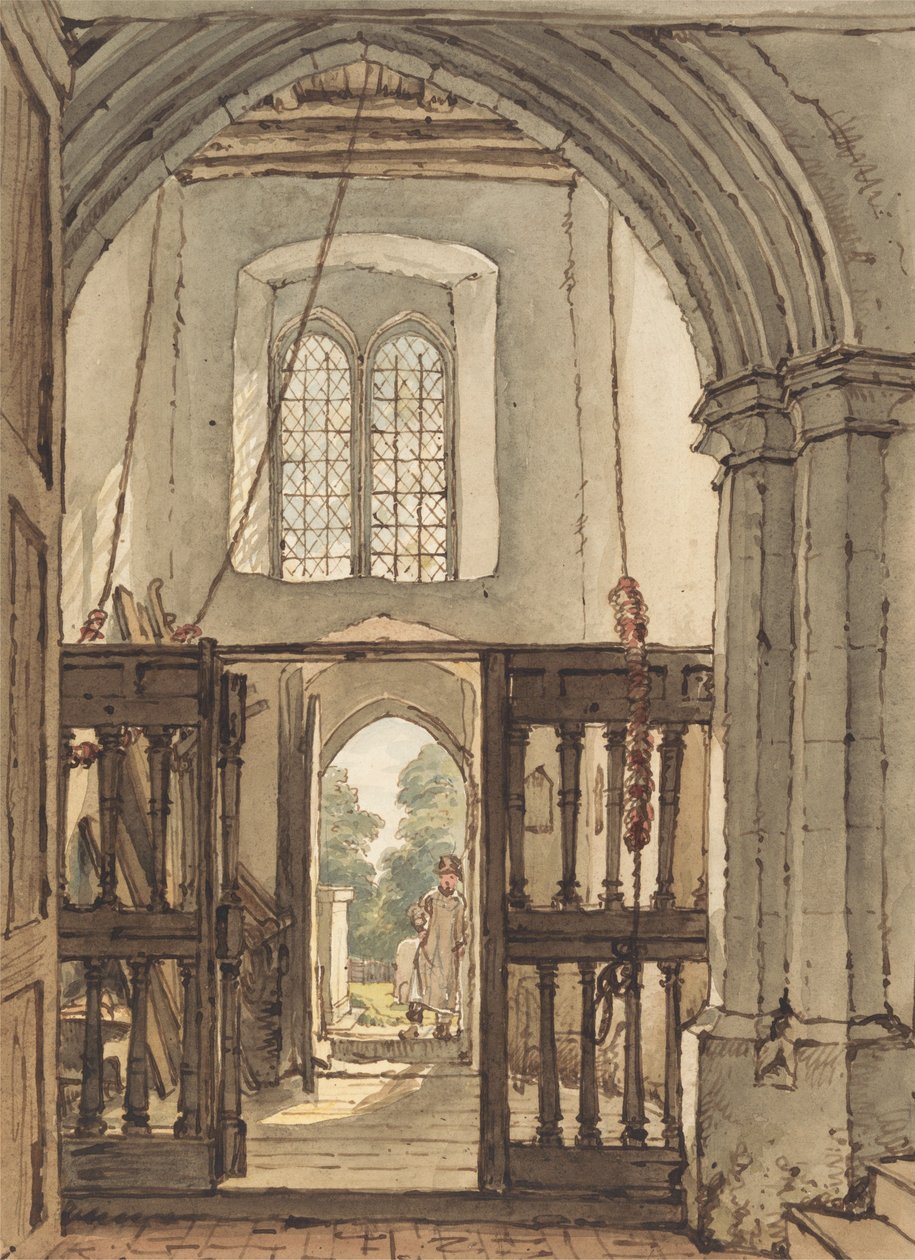 Interior del campanario de la iglesia de Bushey de William Henry Hunt