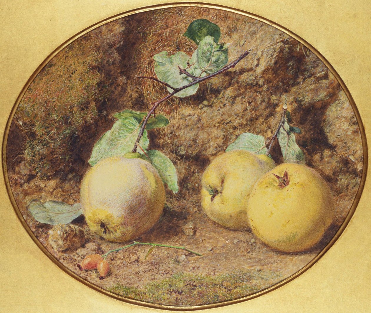 Membrillos y bayas de espino de William Henry Hunt