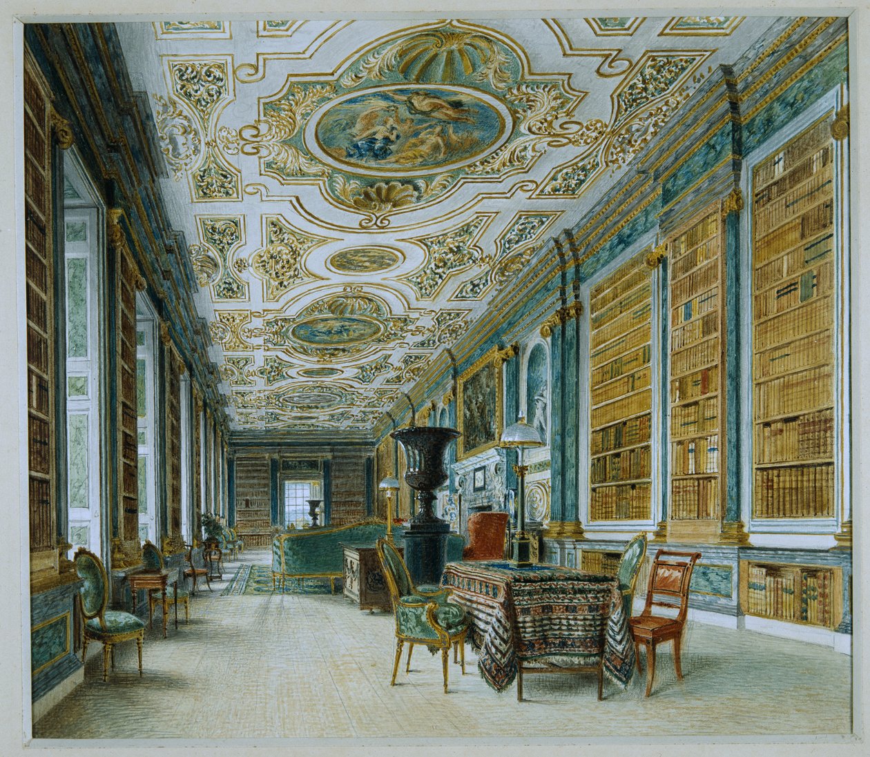 El antiguo salón de baile, ahora la biblioteca, Chatsworth de William Henry Hunt