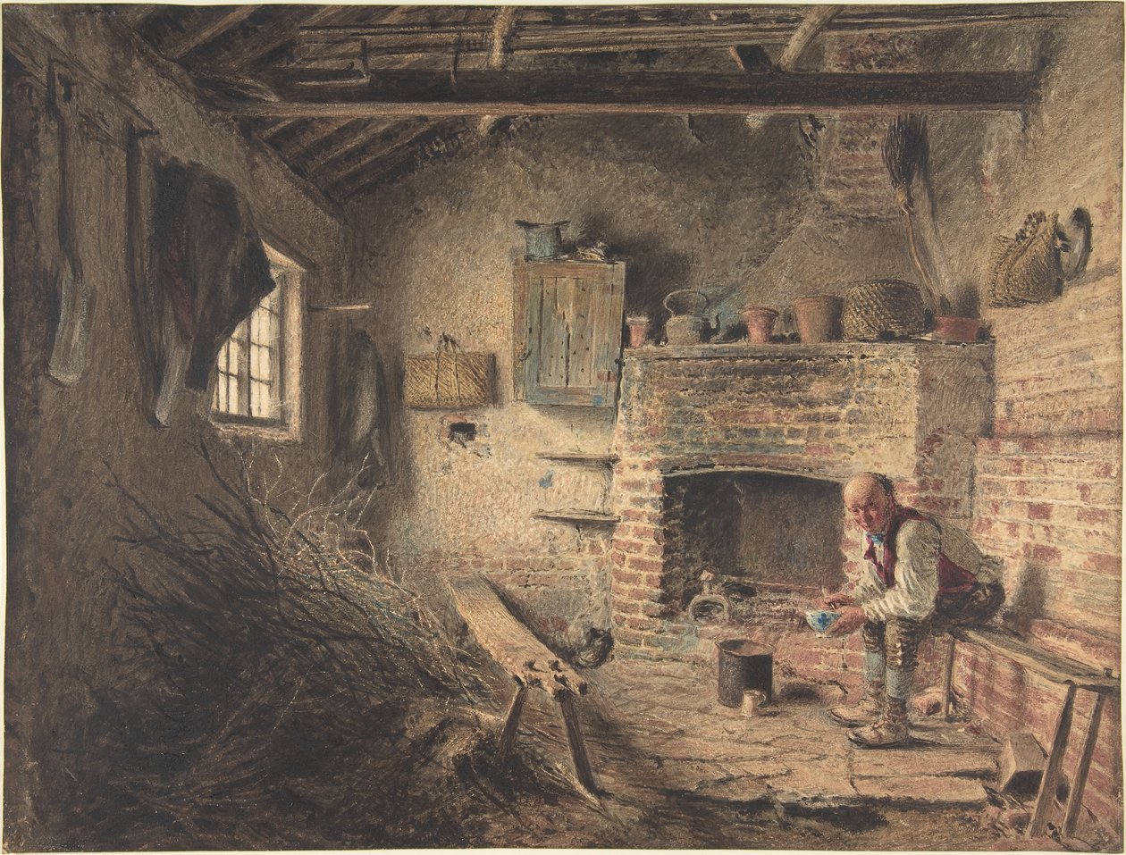 El desayuno del leñador (La comida del recolector de leña) de William Henry Hunt