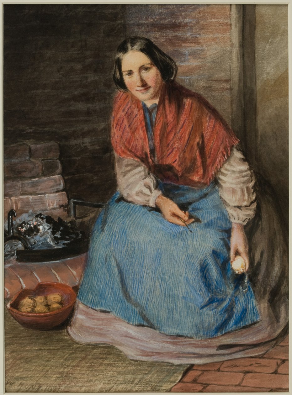 Mujer Pelando Manzanas de William Henry Hunt