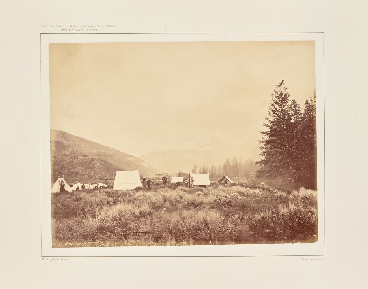 Acampada en la desembocadura del Cañón del Téton de William Henry Jackson
