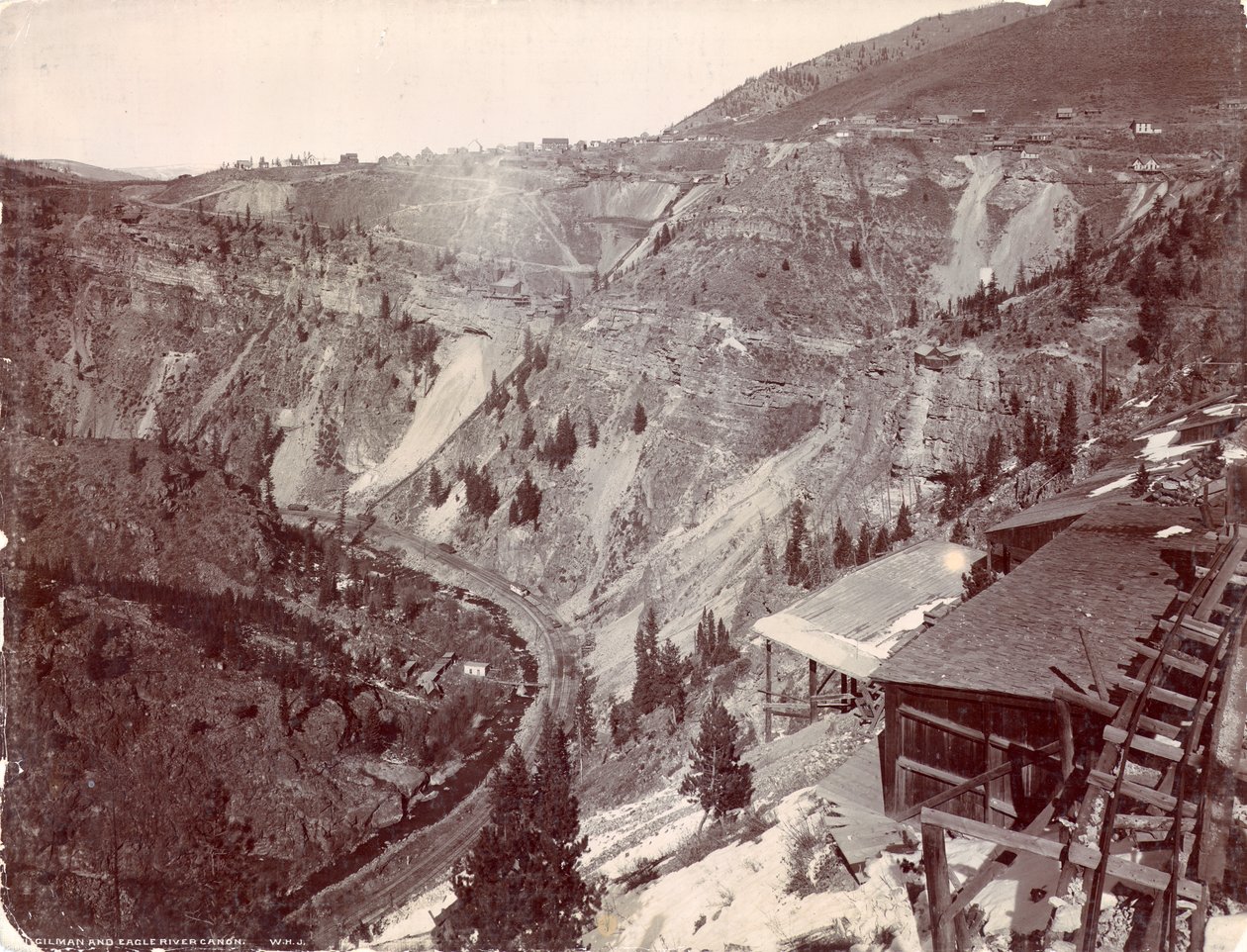 Gilman y el Cañón del Río Eagle, c.1880-90 de William Henry Jackson