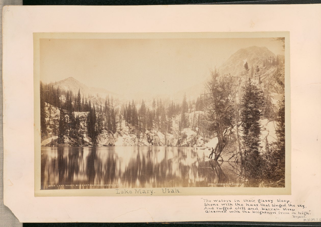Lago Mary. Cañón Big Cottonwood. Utah de William Henry Jackson