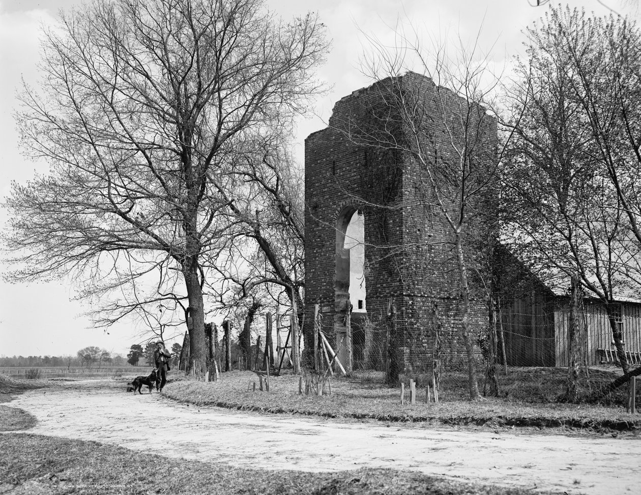 Iglesia vieja, Jamestown, Virginia, c.1902 (foto) de William Henry Jackson