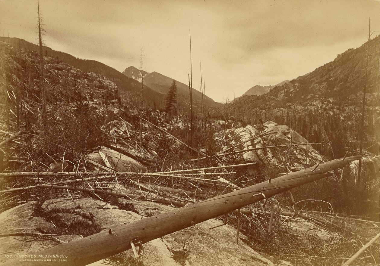 «Roches Moutonnées» cerca de la Montaña de la Santa Cruz de William Henry Jackson