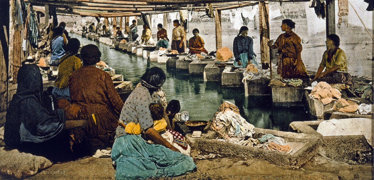 Día de lavado en la Ciudad de México, pub. Detroit, 1880-1900 de William Henry Jackson
