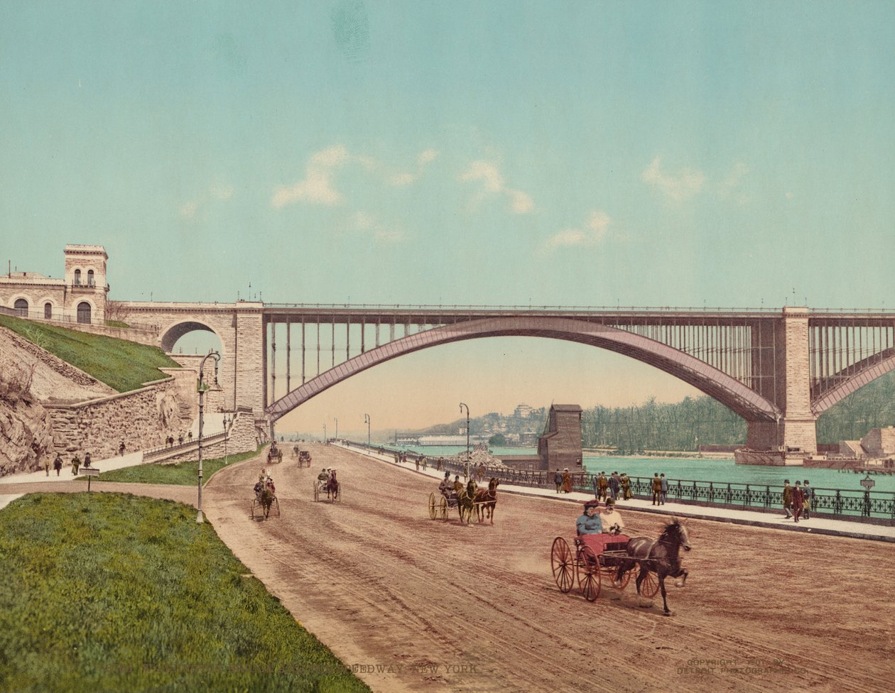 Washington Bridge and Speedway, Nueva York, publicado en 1901 (foto) de William Henry Jackson