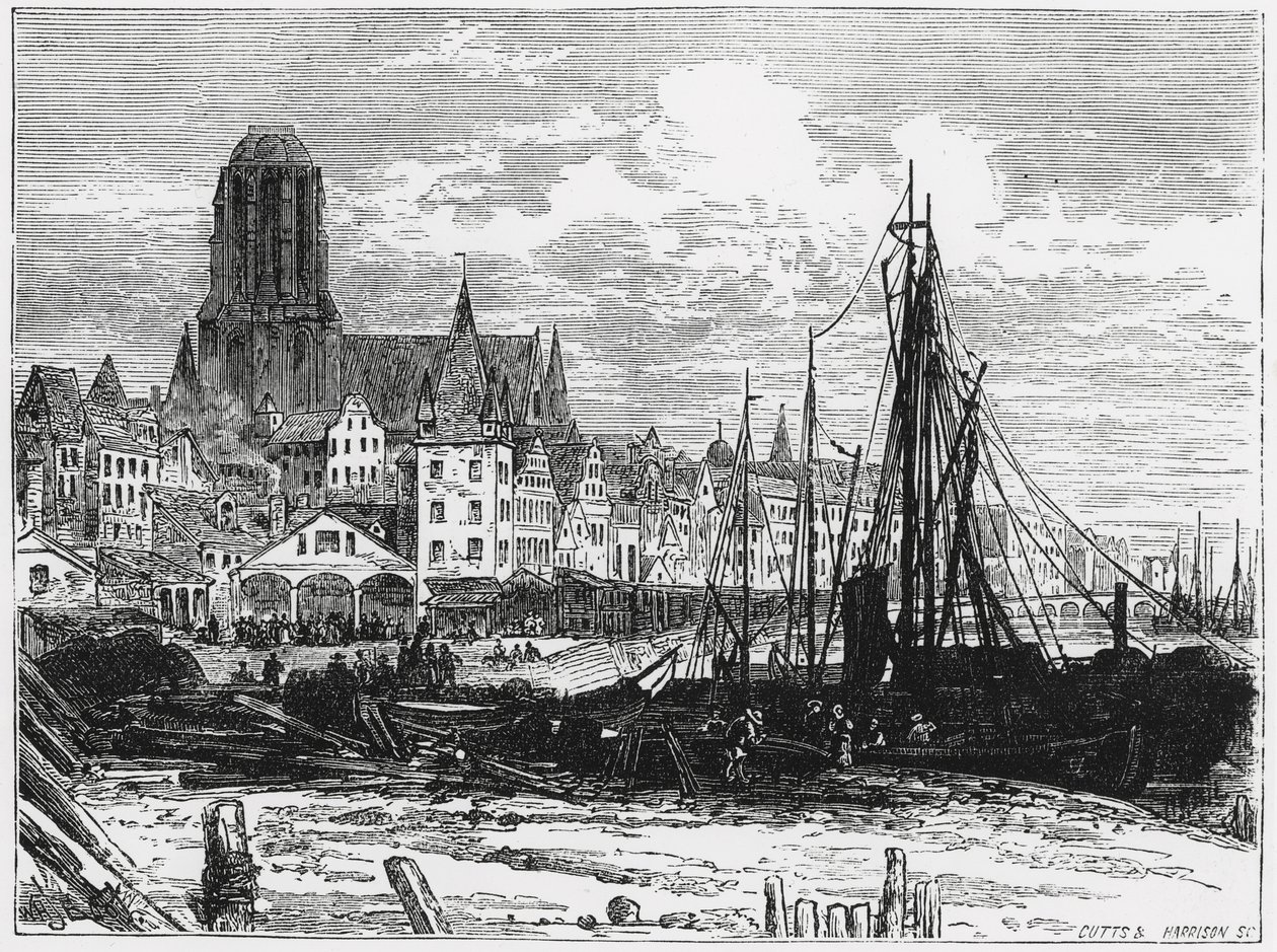 Vista de Frankfurt del Meno con la Iglesia de las Damas Blancas en el fondo de William Henry James Boot