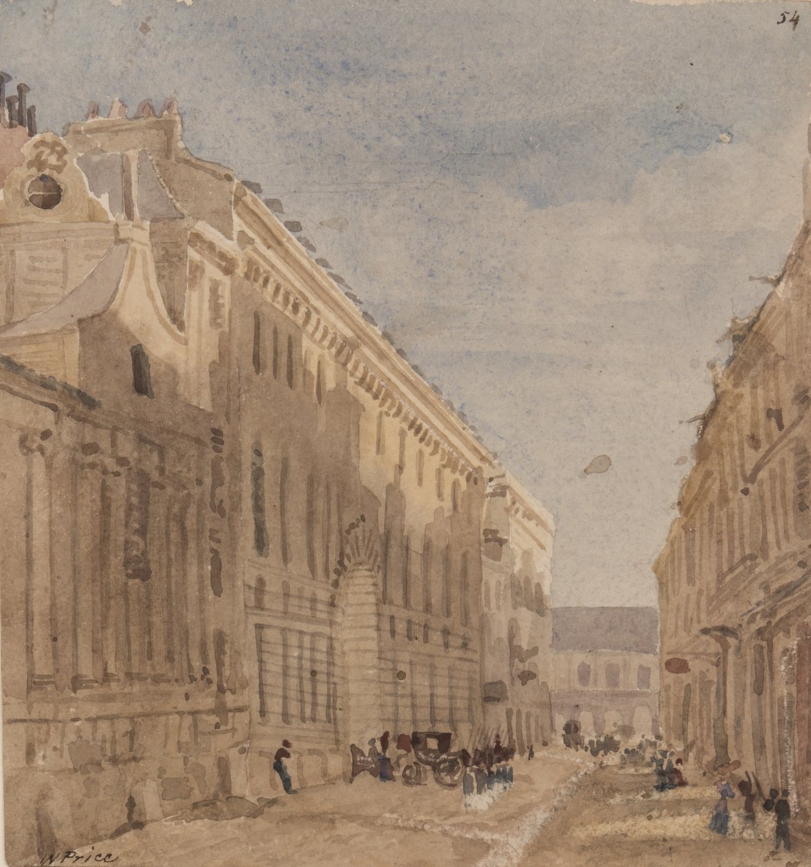 Inicio de los establos reales, París, c.1828 de William Henry Lake Price