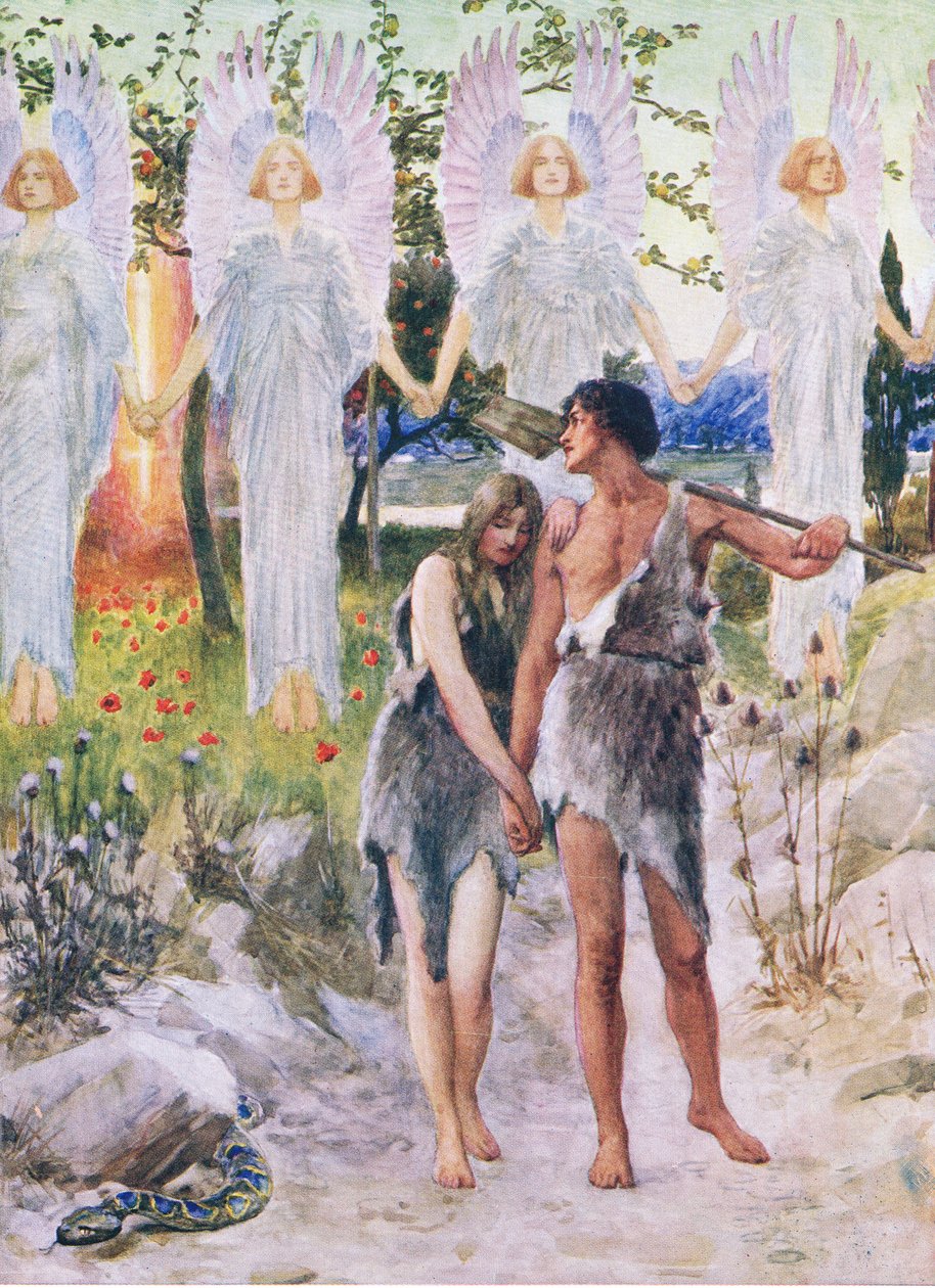 En el principio, del Libro de Imágenes de la Biblia publicado por Thomas Nelson, c.1950 de William Henry Margetson