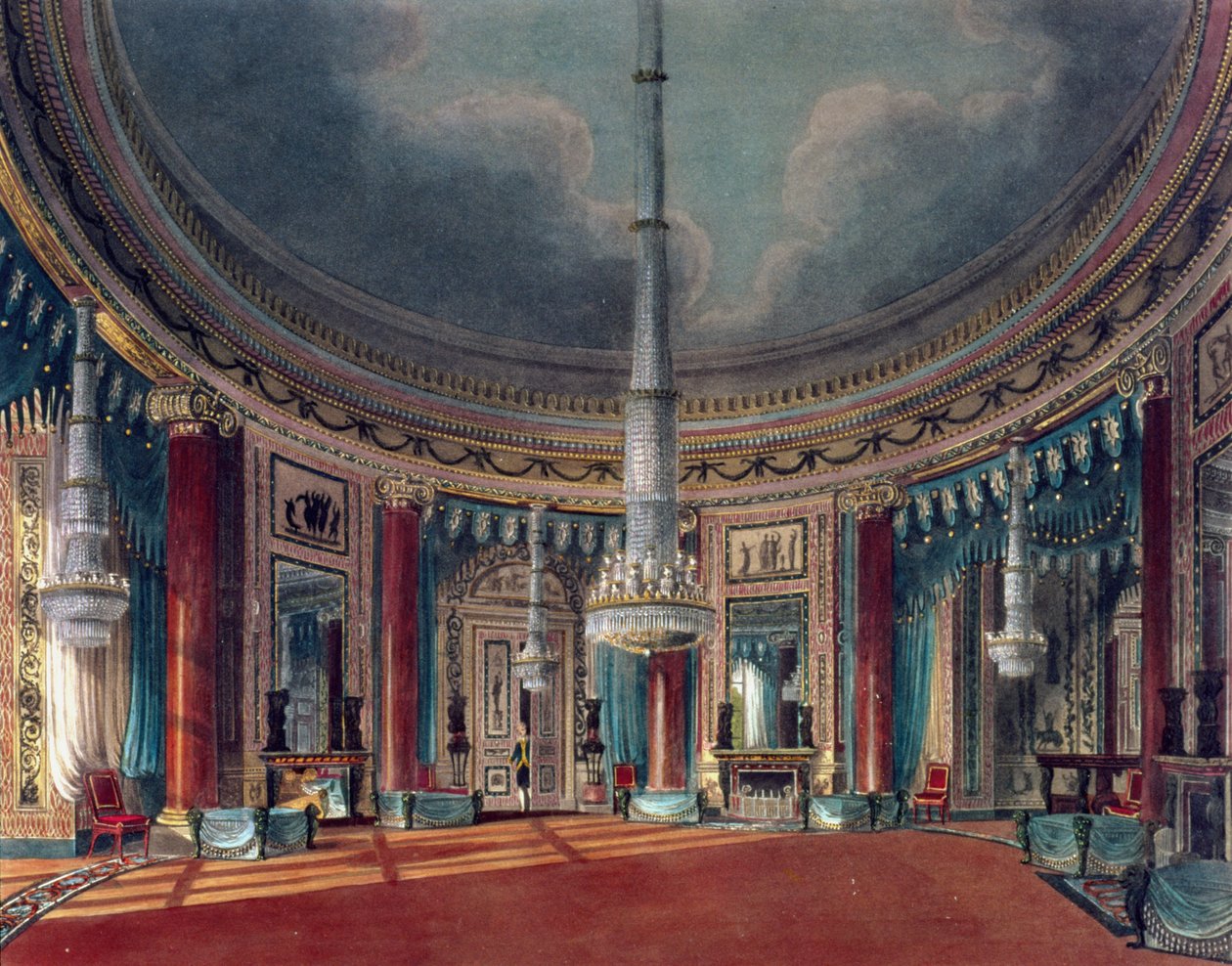 Carlton House, la Sala Circular, de Pynes Royal Residences, publicado 1818 de William Henry Pyne