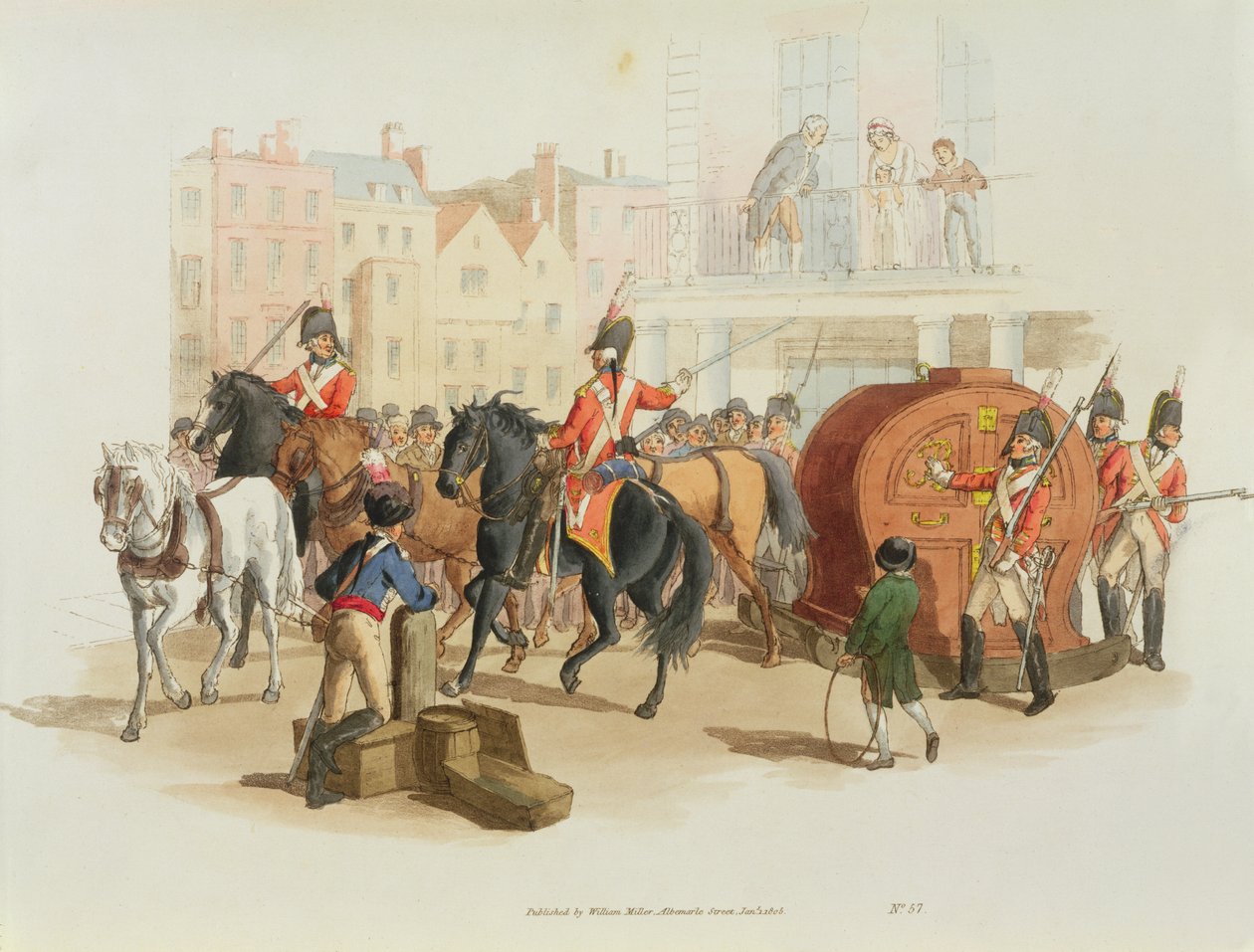 La Rueda de la Lotería, grabado por el artista, 1805 de William Henry Pyne
