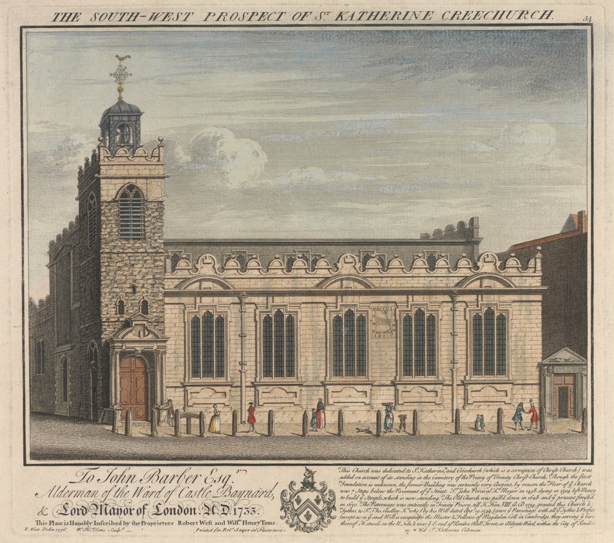 Perspectiva suroeste de la iglesia cree de Santa Catalina de William Henry Toms