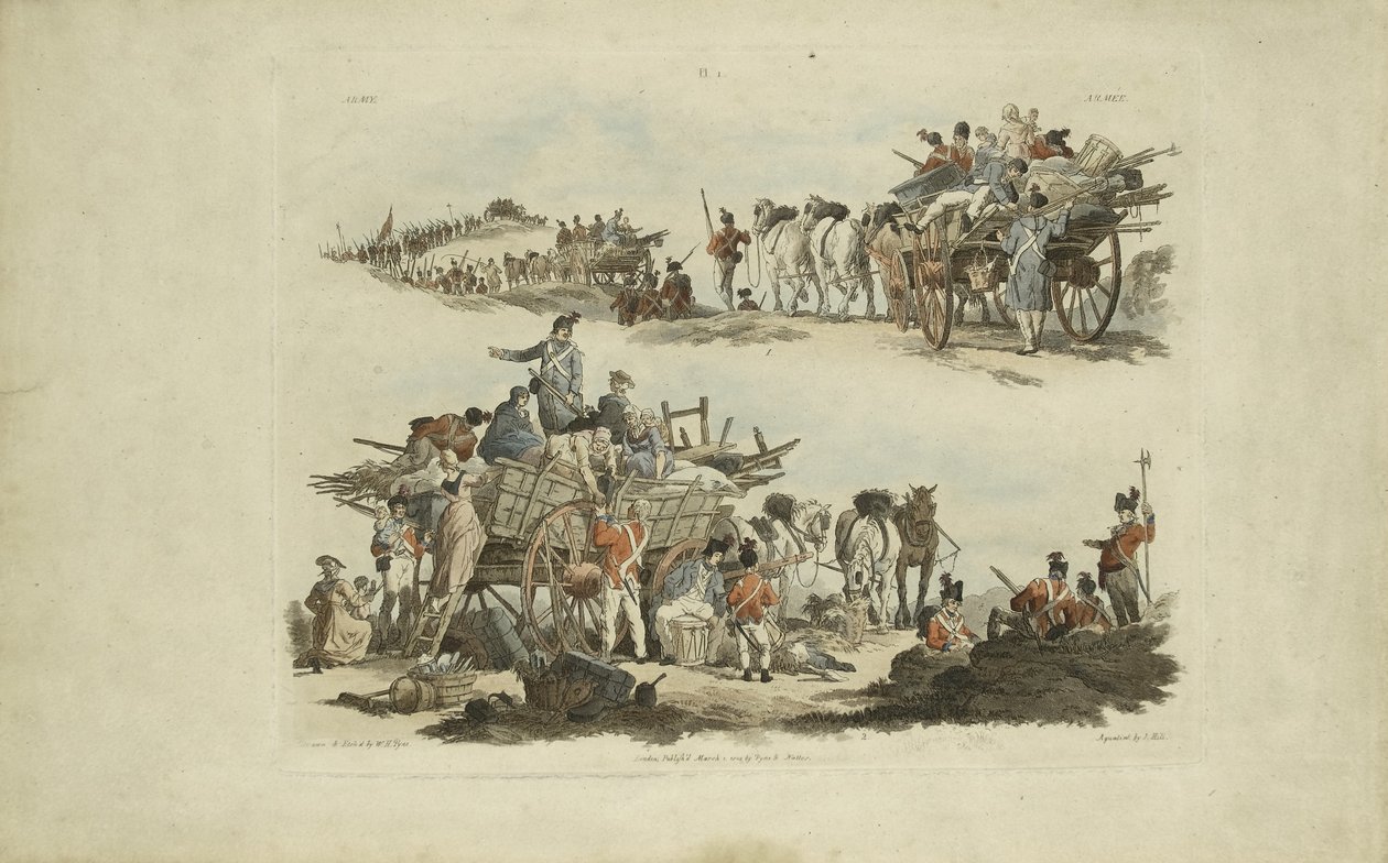 Escenas de campamento, 1803 de William Henry after Pyne