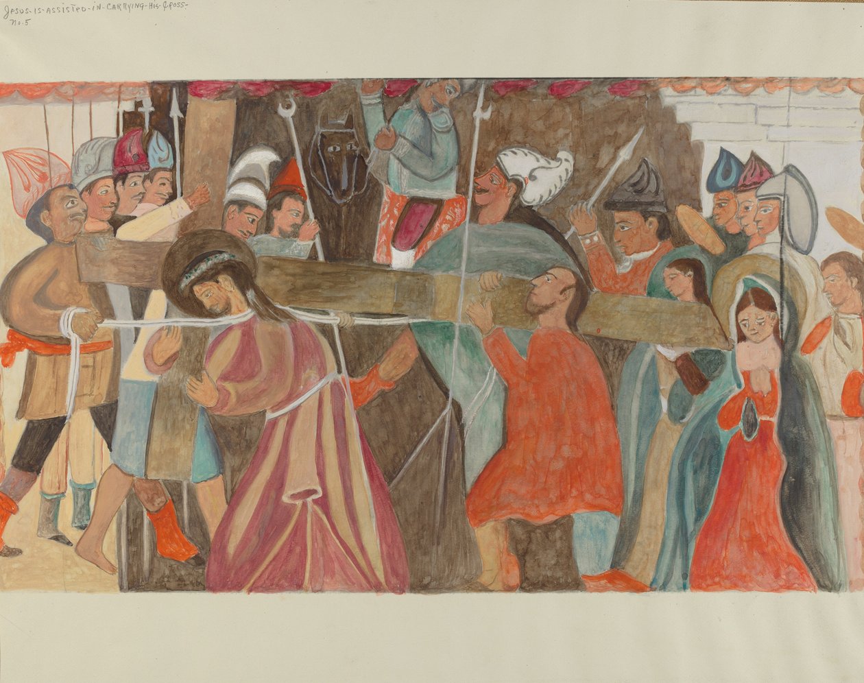 Estación de la Cruz No. 5: Jesús es asistido en llevar su cruz, c. 1936 de William Herbert