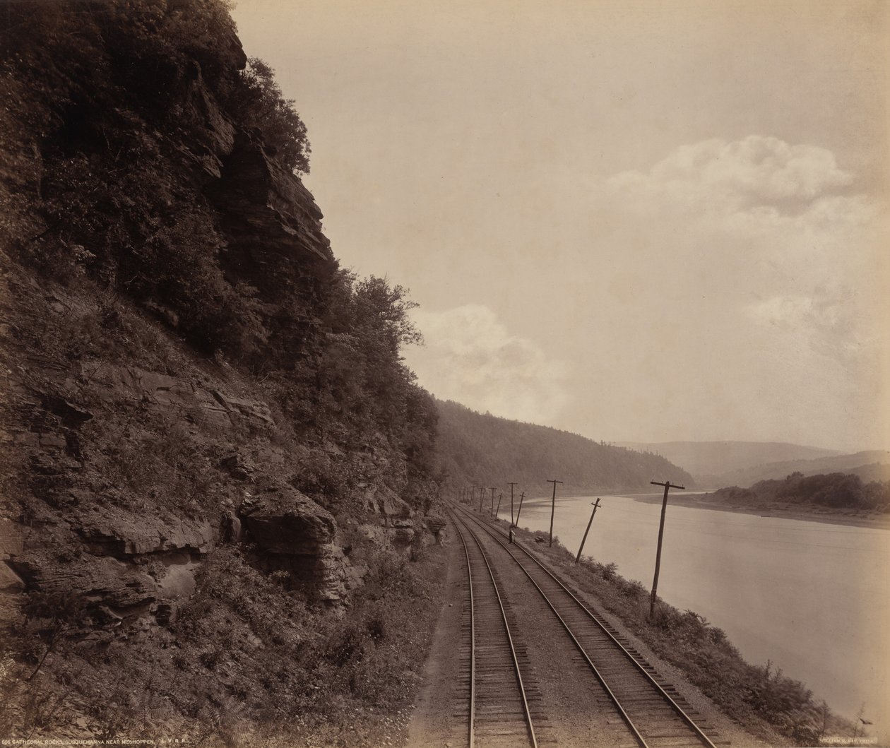 Cathedral Rocks, Susquehanna cerca de Meshoppen,c. 1895 (foto) de William Herman Rau