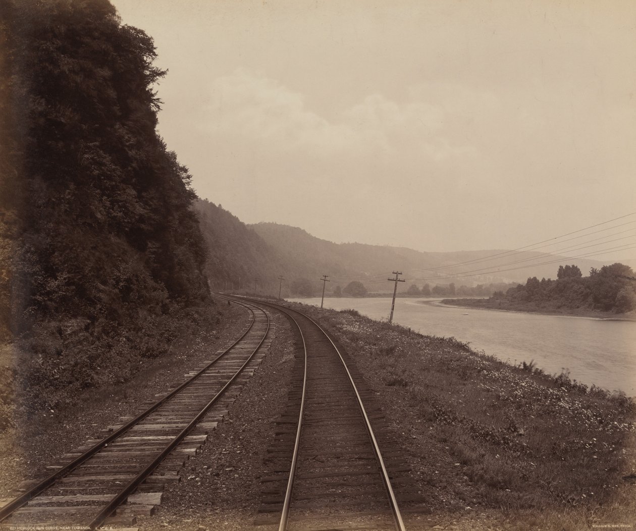 Curva de Hemlock Run, cerca de Towanda,c. 1895 (foto) de William Herman Rau