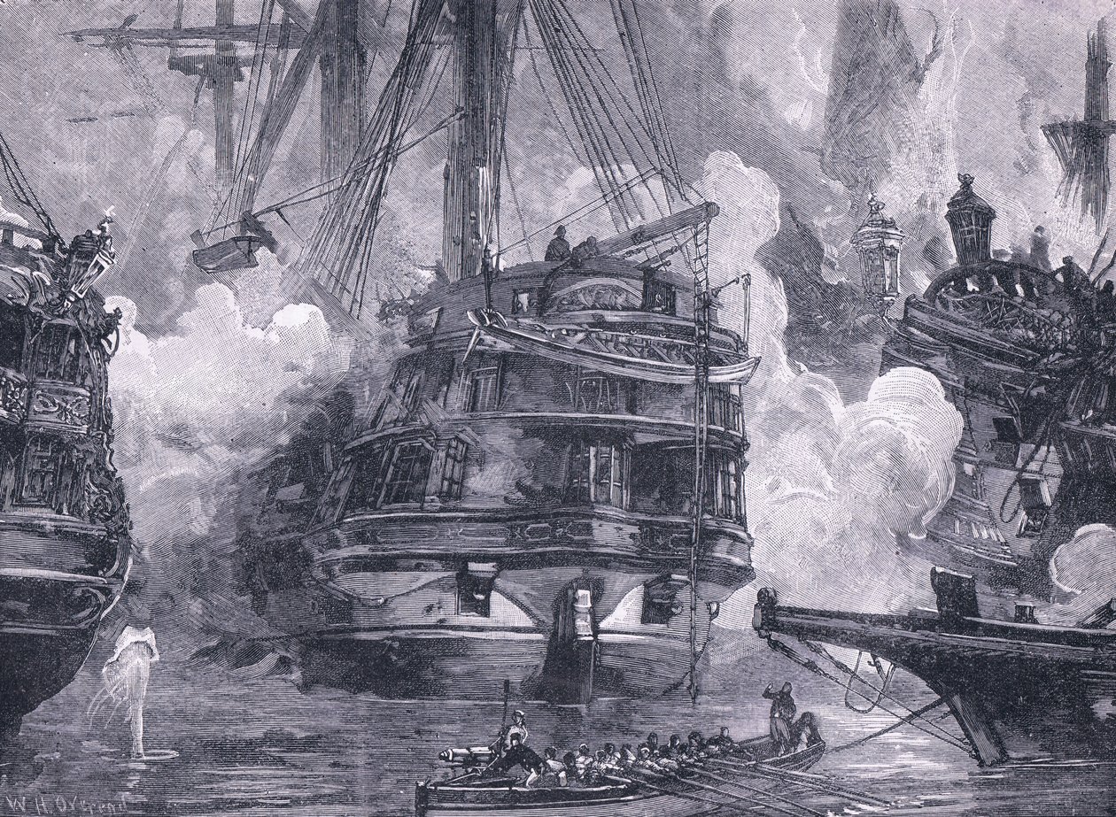 La Batalla de Navarino AD 1828 de William Heysham (after) Overend