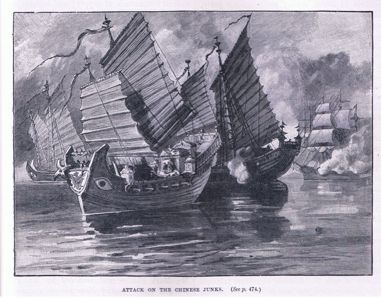 Ataque a los juncos chinos AD 1841 de William Heysham Overend