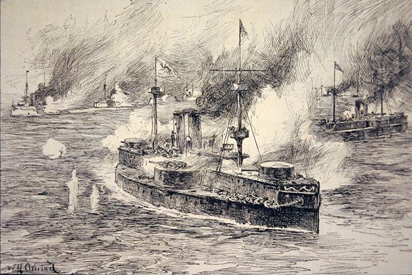 Batalla del río Yalu el 17 de septiembre de William Heysham Overend