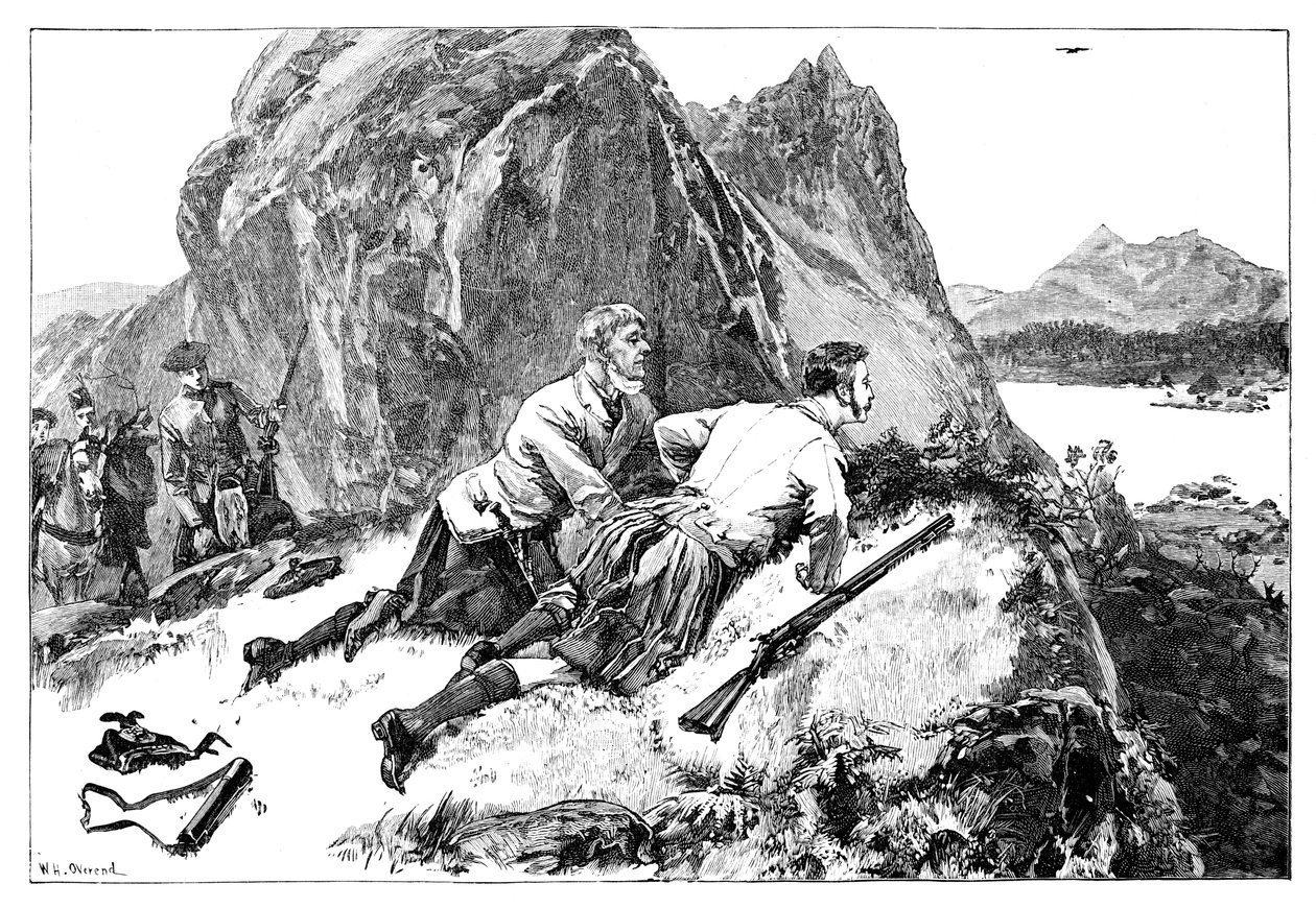 Príncipe Alberto cazando ciervos, c. 1840s, 1900 de William Heysham Overend