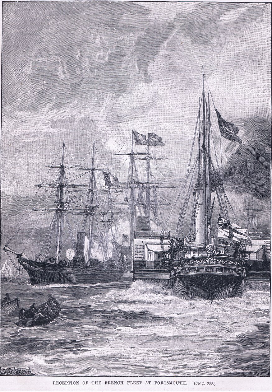 Recepción de la flota francesa en Portsmouth 1865 d.C. de William Heysham Overend