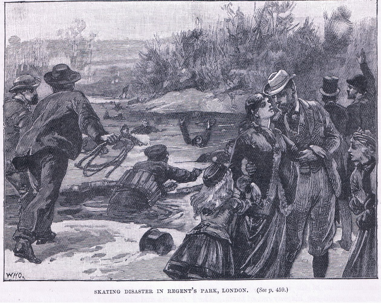 Desastre de patinaje en Regents Park, Londres 1868 d.C. de William Heysham Overend