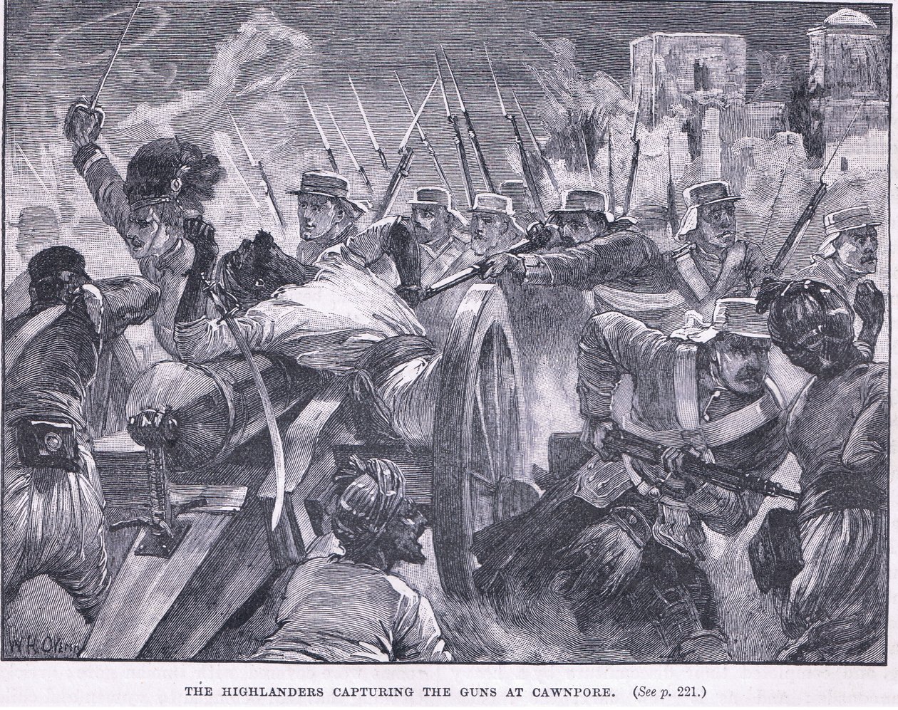 Los Highlanders capturando Cawnpore 1857 DC de William Heysham Overend