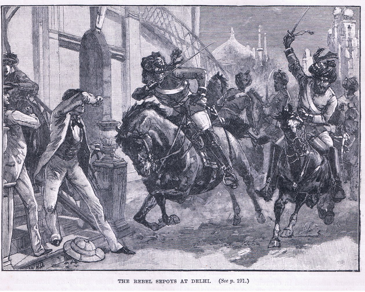 Los sepoys rebeldes en Delhi, 1857 d.C. de William Heysham Overend