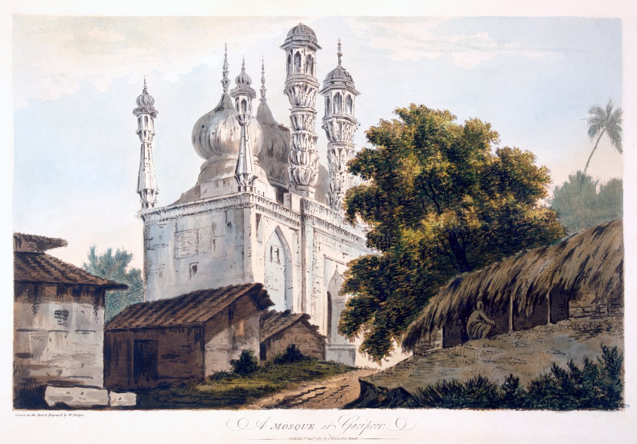 Una mezquita en Gazipoor, 1787 de William Hodges