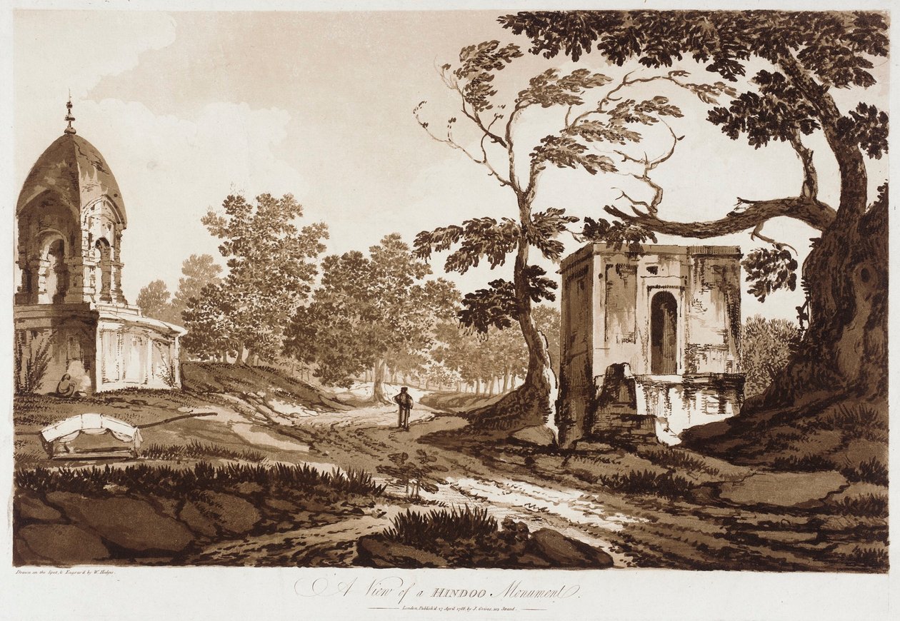 Vista de un monumento hindú de William Hodges