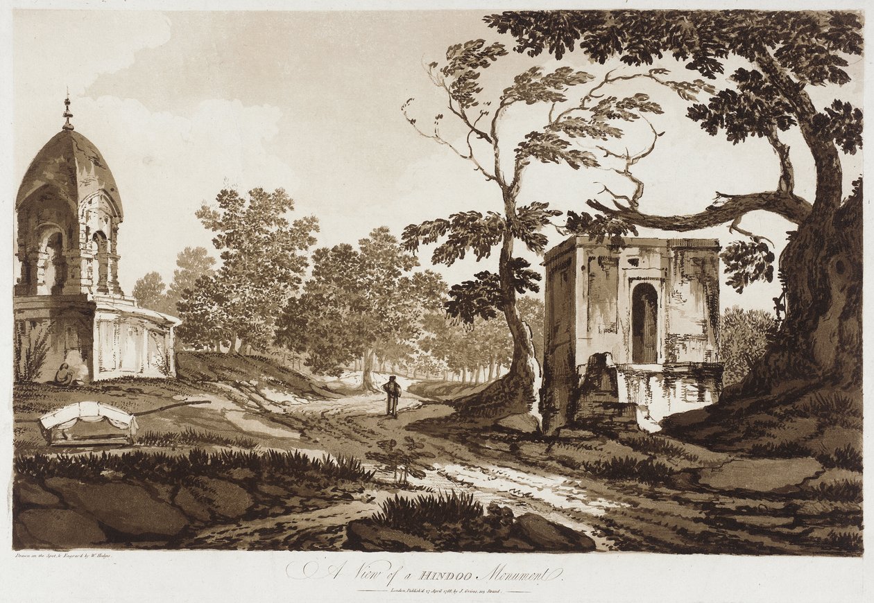Vista de un monumento hindú [cerca de Murshidabad, Bengala Occidental] de la obra «Select Views in India» de William Hodges