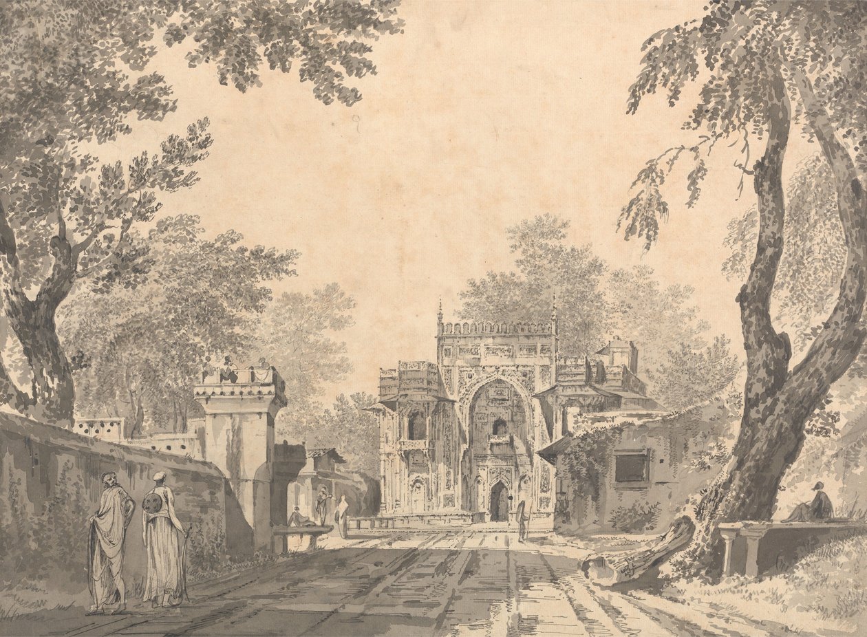 Vista de una mezquita en Chunar Gur [Chunargarh] de William Hodges