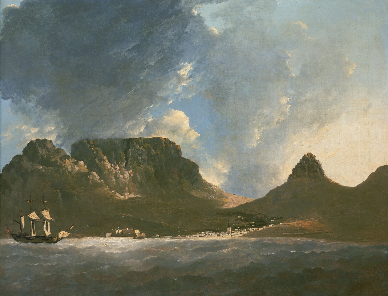 Vista del Cabo de Buena Esperanza, tomada in situ, a bordo del "Resolution". de William Hodges