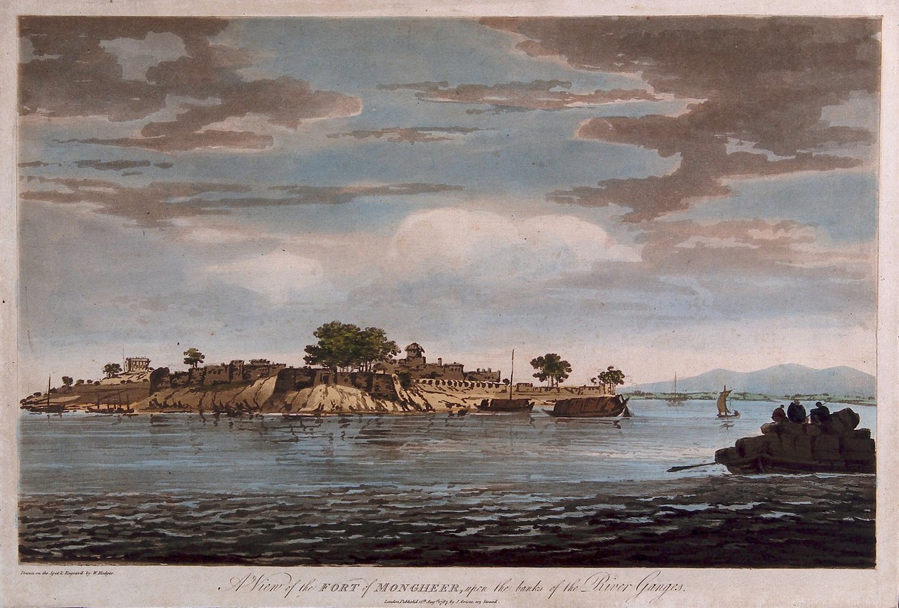 Vista del fuerte de Mongheer, a orillas del río Ganges de William Hodges