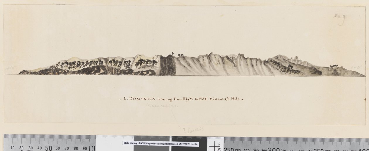 Página 25a/c 1. Dominica desde N por W hasta ESE a 1 1/2 millas de distancia de William Hodges