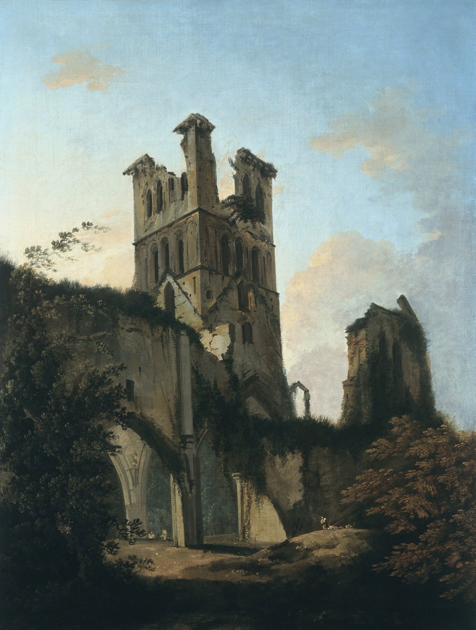Ruinas de la abadía de Llanthony (óleo sobre lienzo) de William Hodges