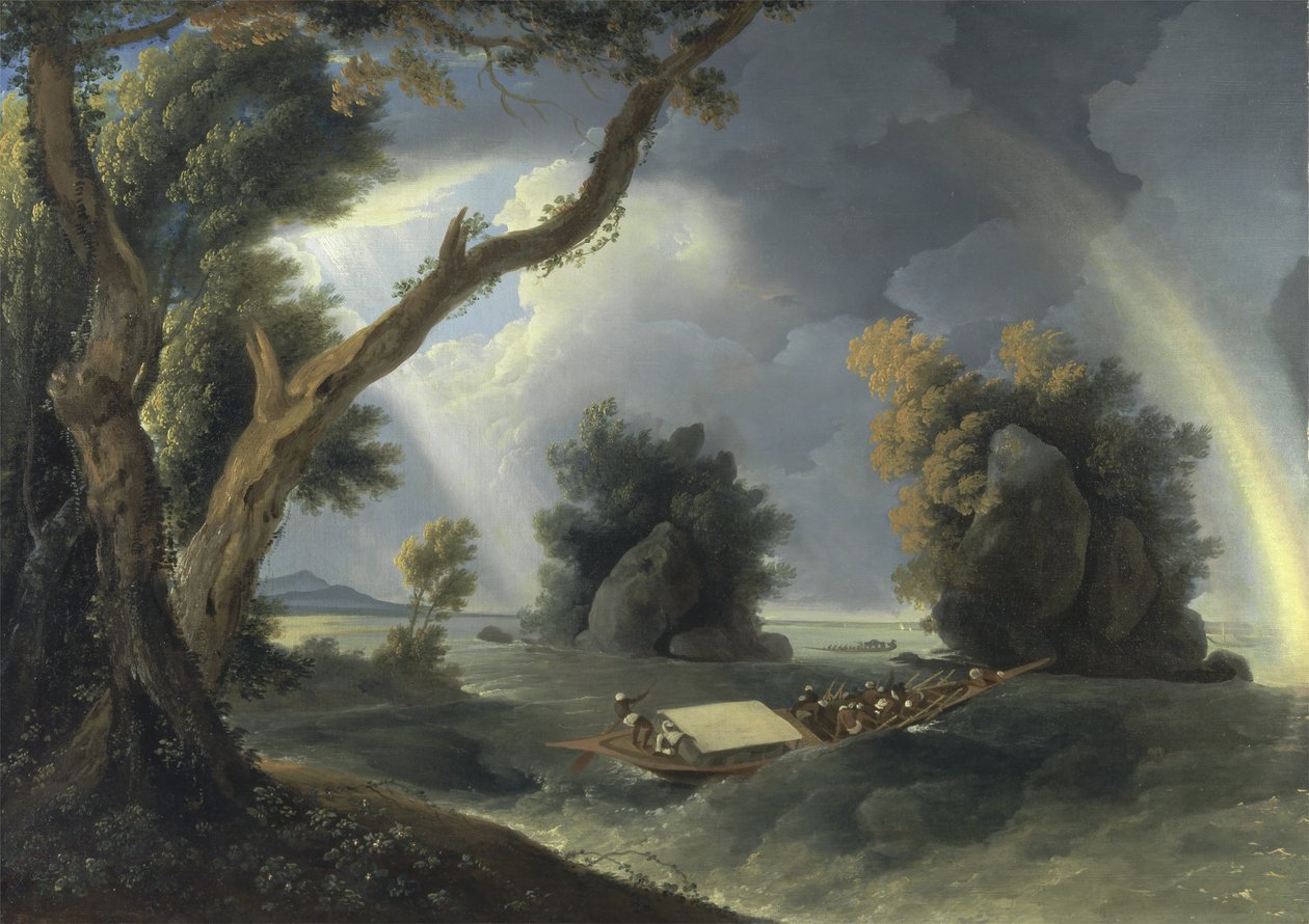 Tormenta en el Ganges, con la Sra. Hastings cerca de las rocas Colgon, c.1790 de William Hodges